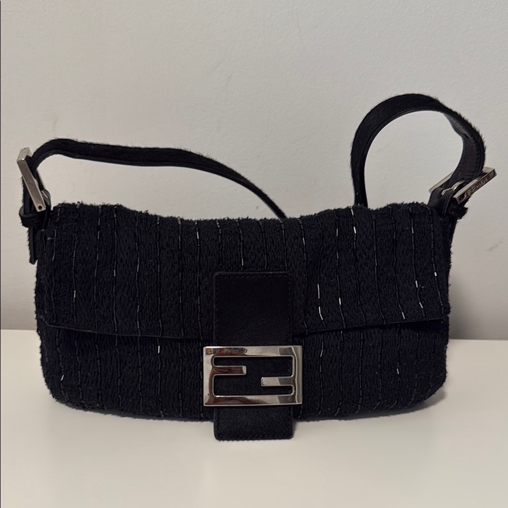 Fendi Pony hair Beaded Baguette